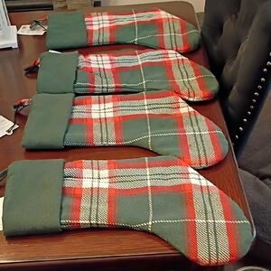 Hearth & Hand Holiday Plaid Stockings - Green and Red